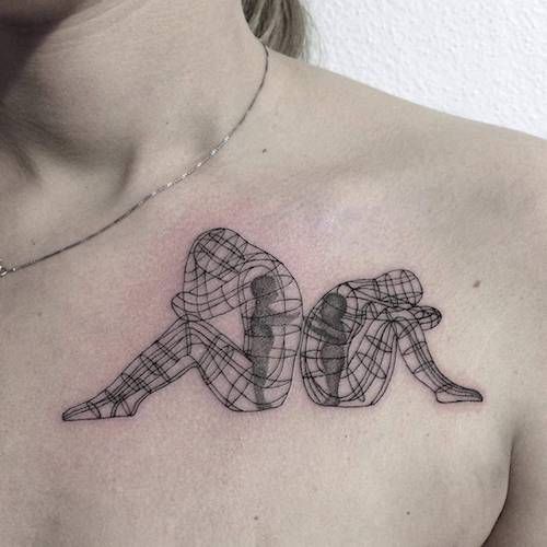 Tattoo on the chest for women