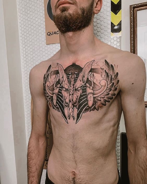 Tattoo on the chest for men