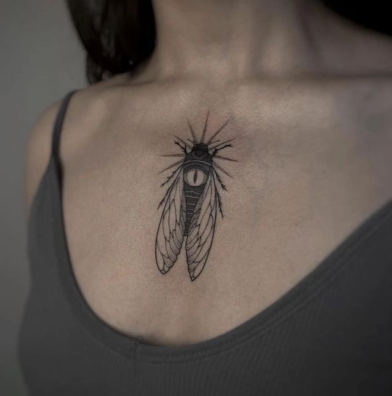 Tattoo on the chest for women