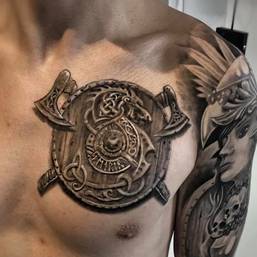 Tattoo on the chest for men