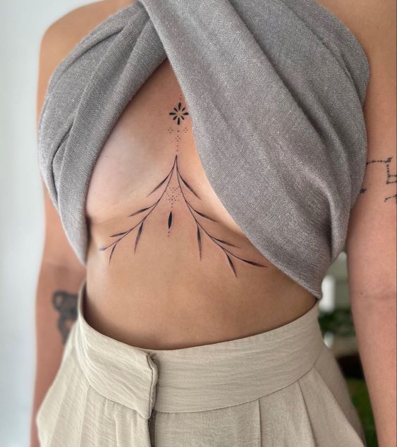 Tattoo on the chest for women