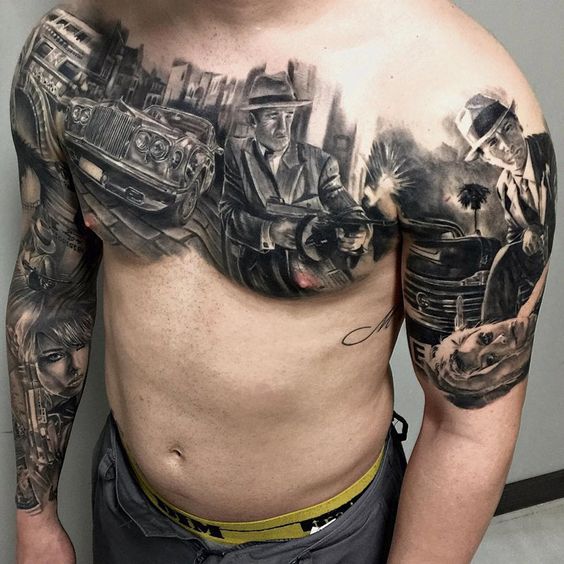 Tattoo on the chest for men