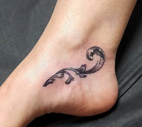 Baroque ankle tattoo for women