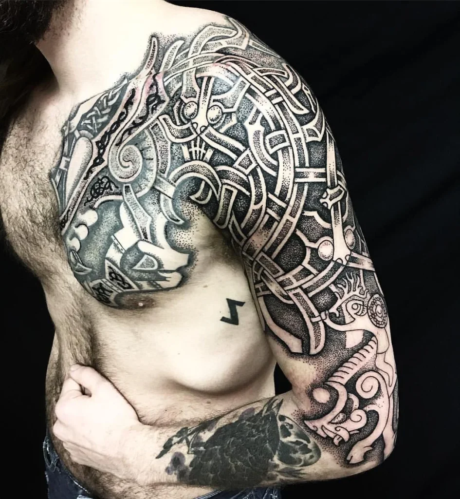 Celtic tattoo on the shoulder for men