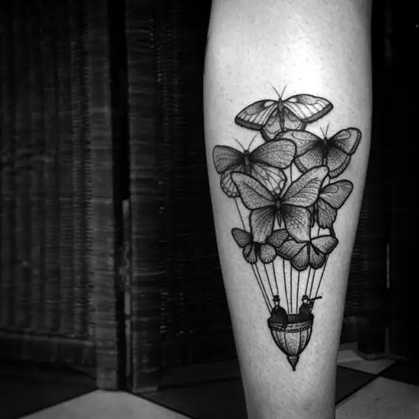 Balloon tattoo on arm for women