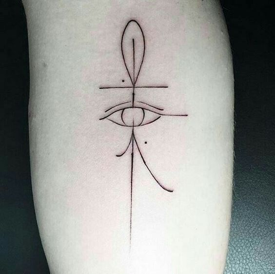 Ankh tattoo on the arm for men