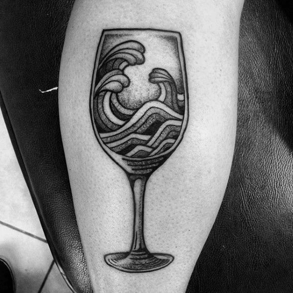 Wine tattoo on caviar for men