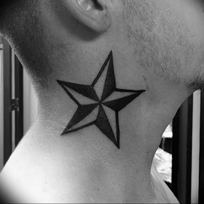 star tattoo designs for men on neck