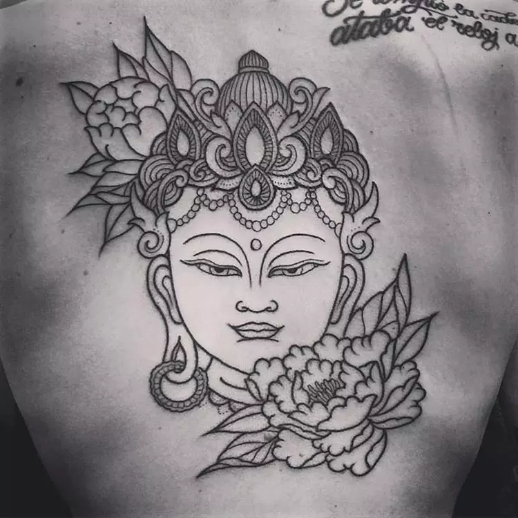 Buddha tattoo on back for men