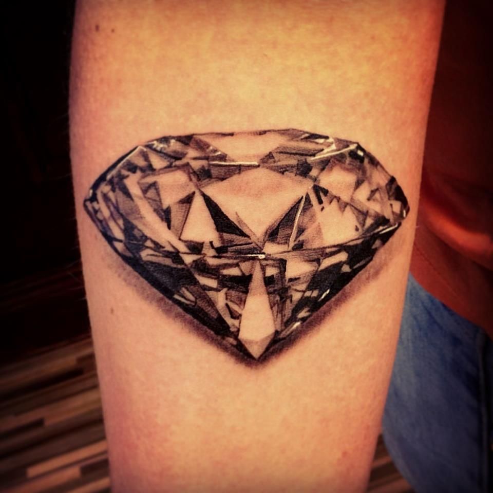 Diamond tattoo on forearm for women