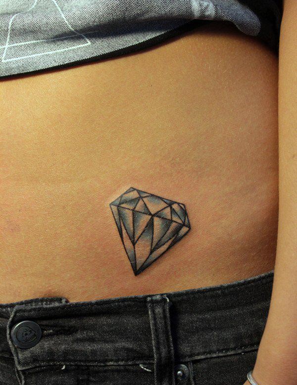 Diamond tattoo on belly for women