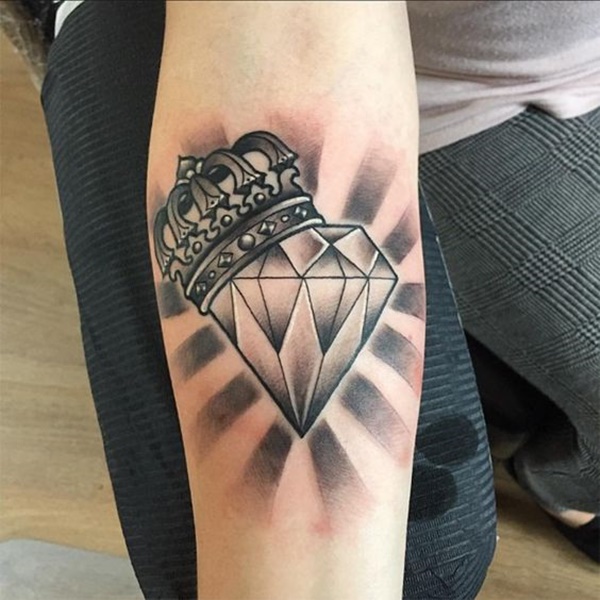 Diamond tattoo on forearm for men