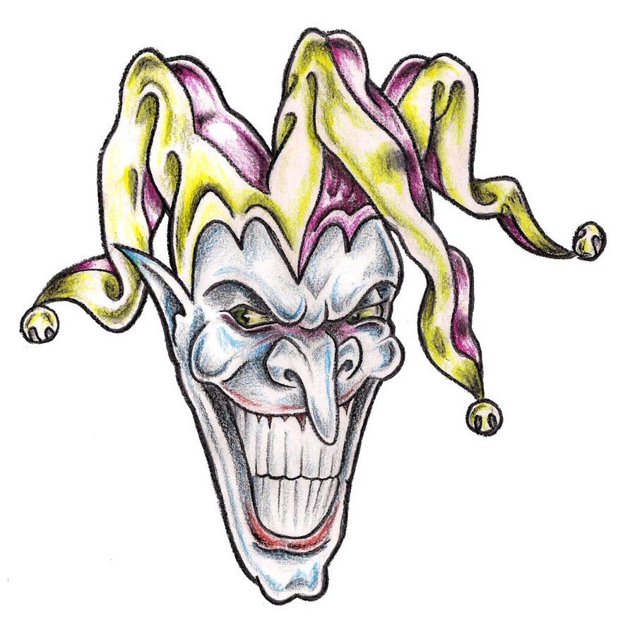 Harlequin tattoo sketch