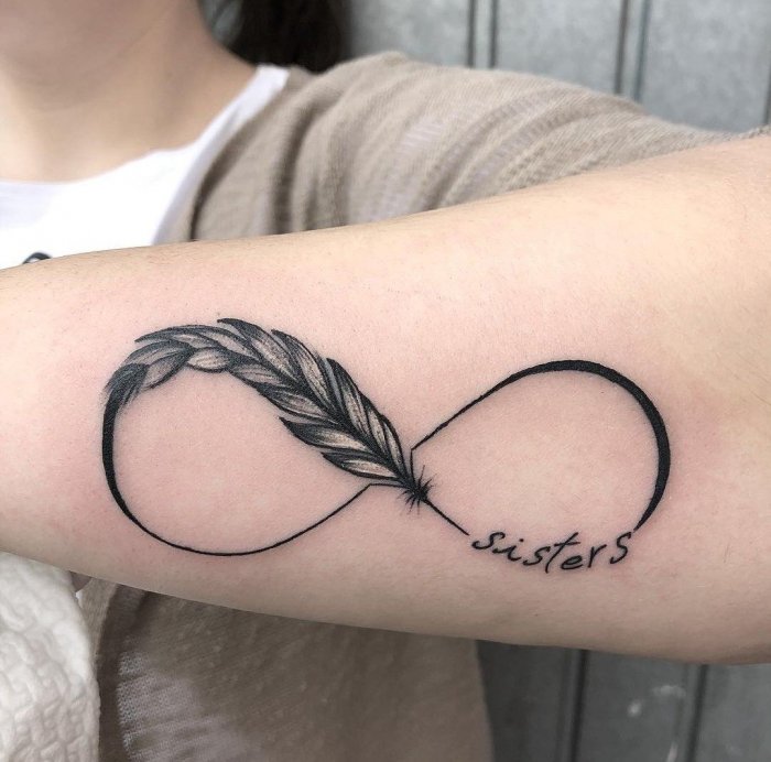 Infinity tattoo on forearm for women