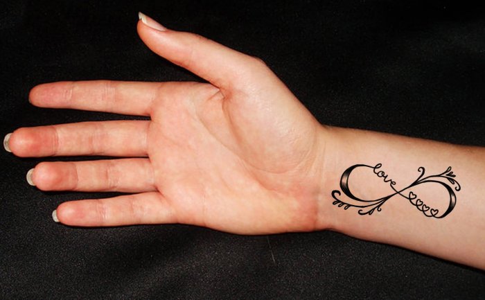 Infinity tattoo on wrist for men