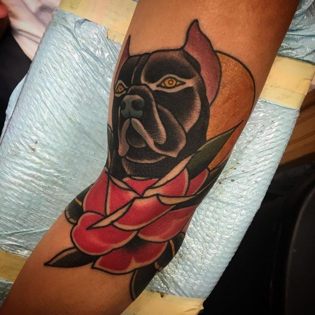 New-school style tattoo on the arm for men