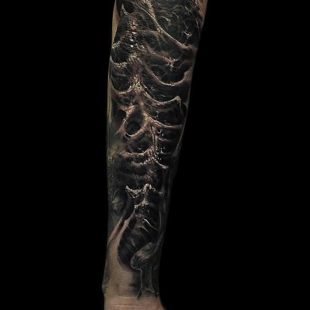 Organic style tattoo on the arm for men