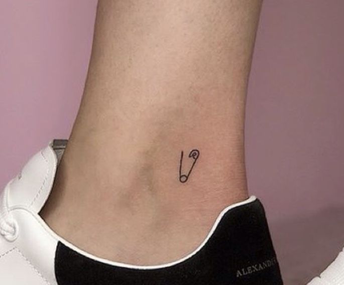 Ankle pin tattoos for men