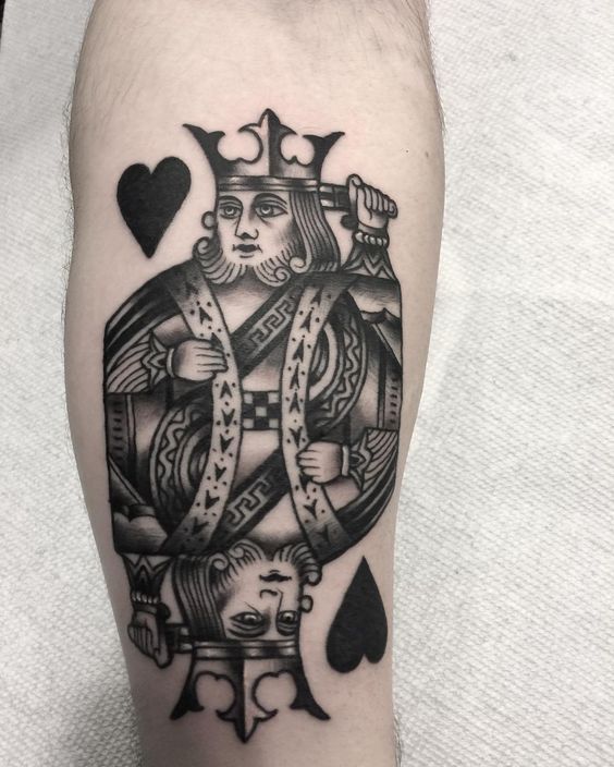 Playing cards tattoo on forearm for men