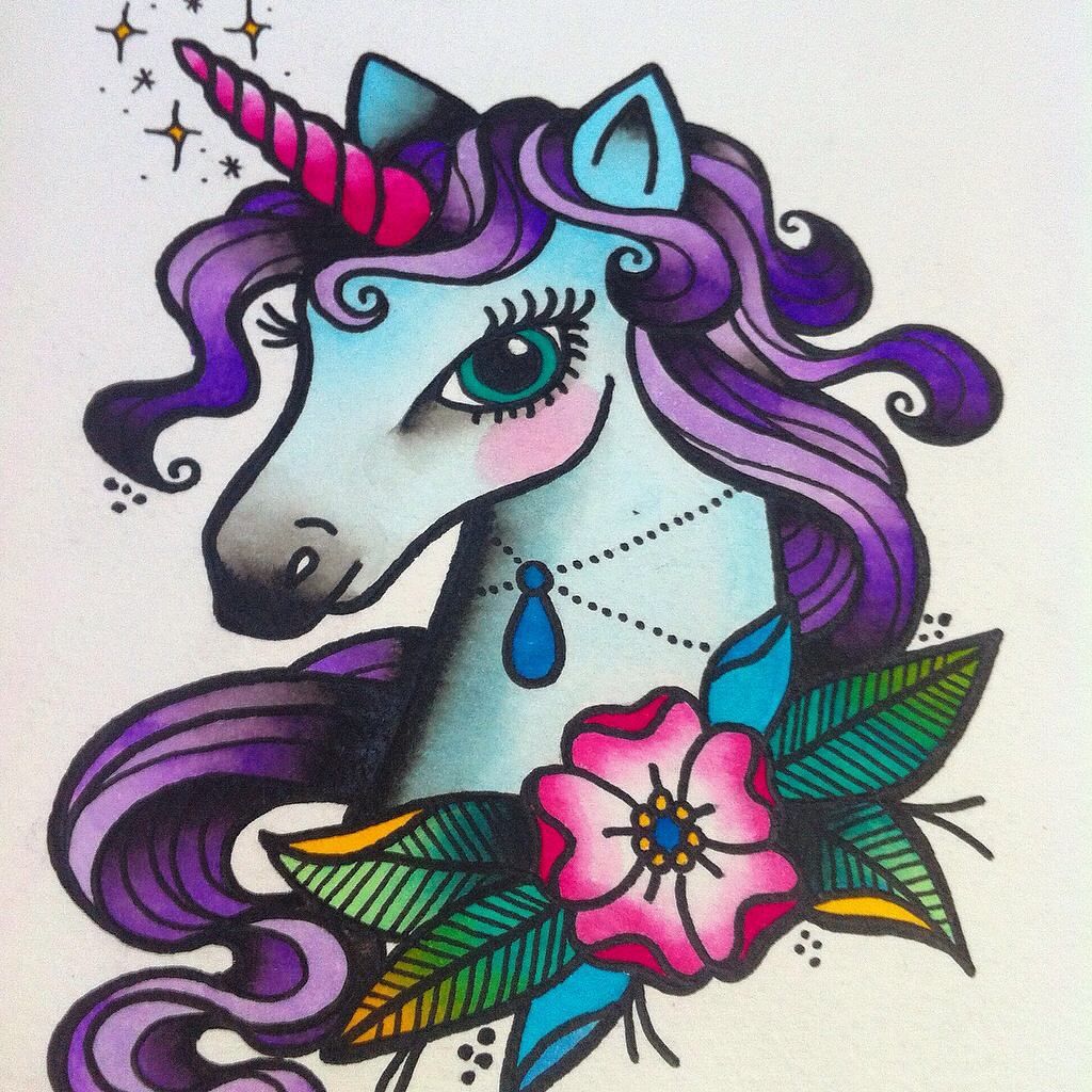 Unicorn tattoo sketch