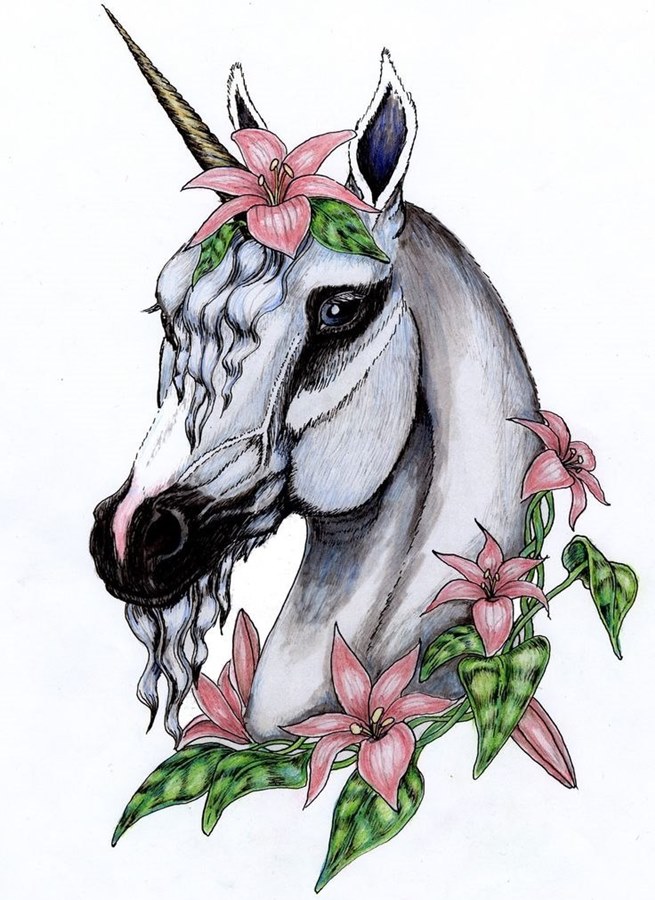 Unicorn tattoo sketch