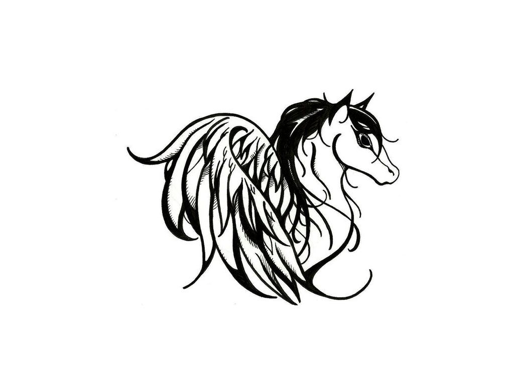 Unicorn tattoo sketch