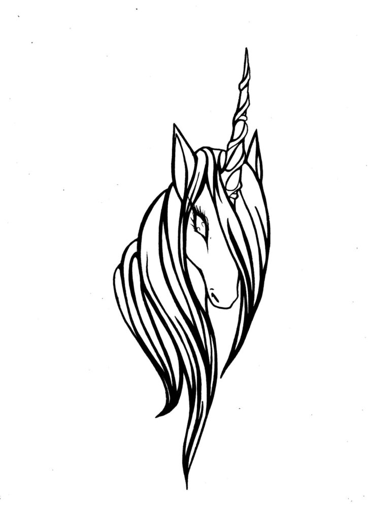 Unicorn tattoo sketch