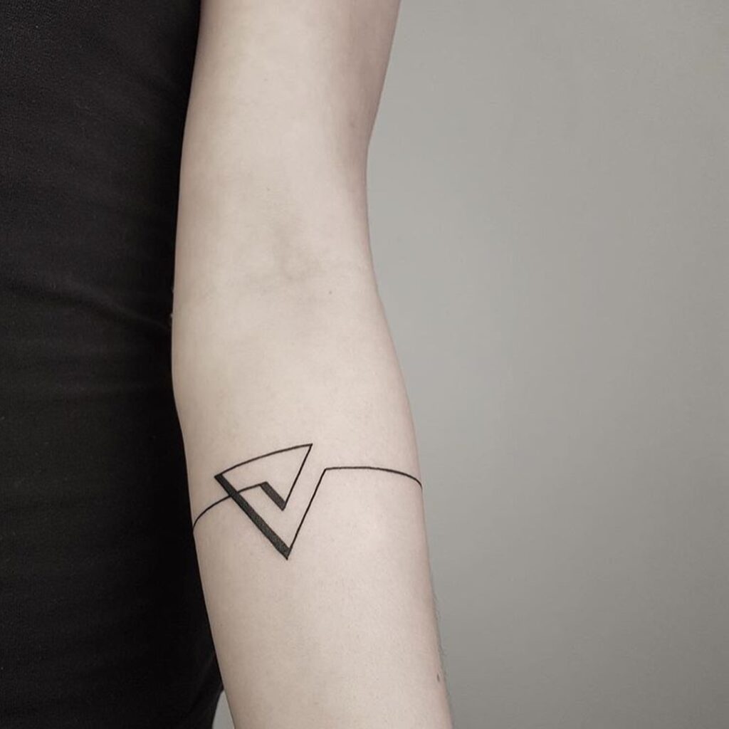 Minimalist style tattoo on the forearm for men