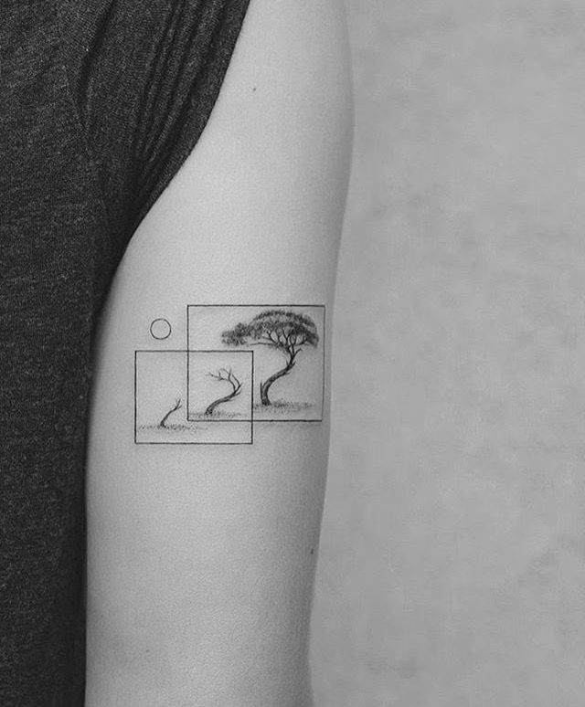 Minimalist tattoo on the shoulder for women