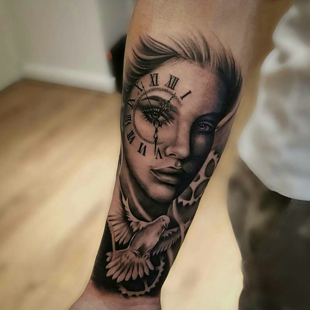 Realism style tattoo on forearm for men