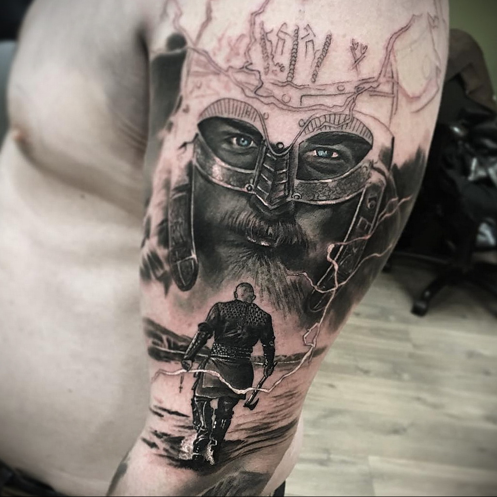 Realism style tattoo on the arm for men