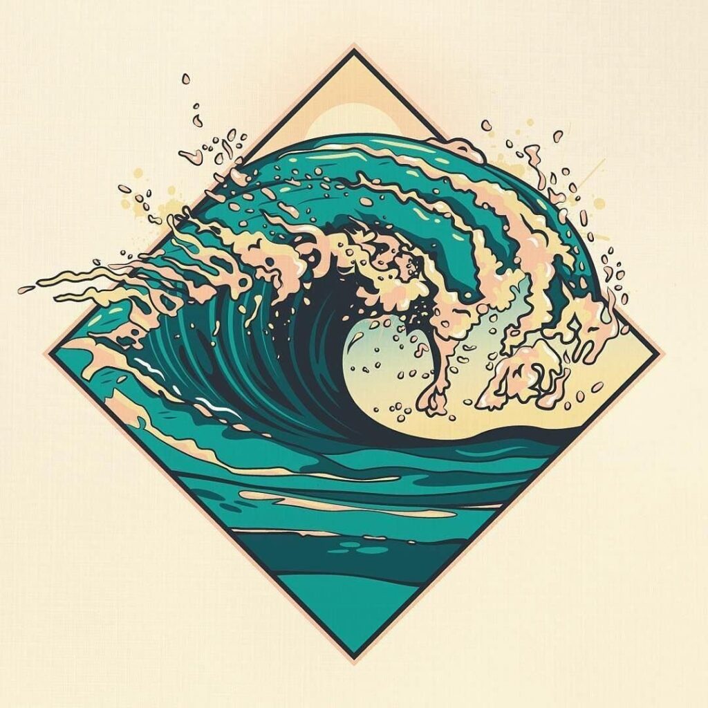 Wave tattoo sketch