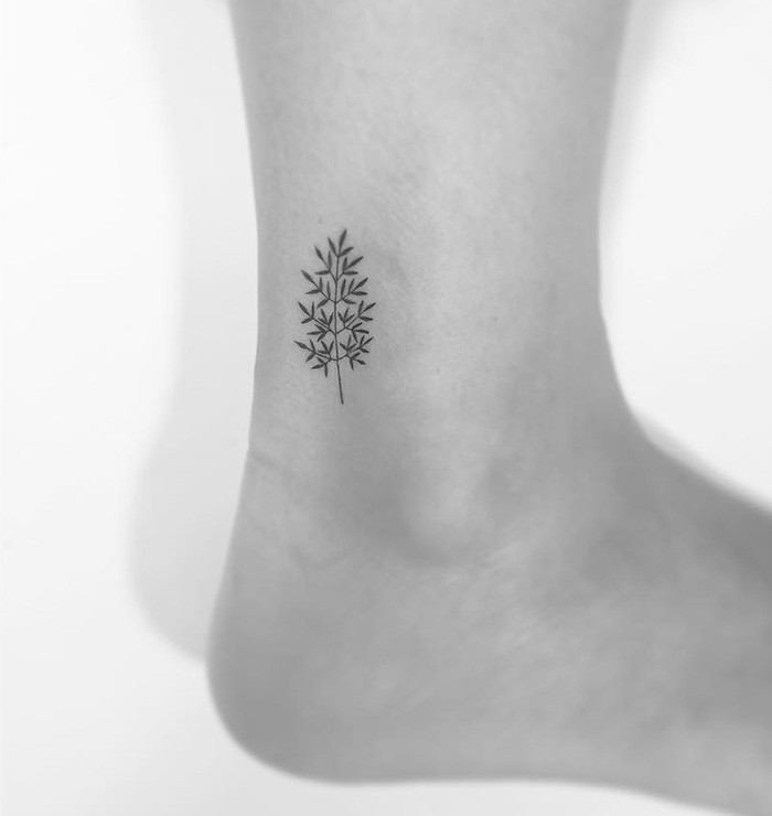 Minimalist ankle tattoo for women