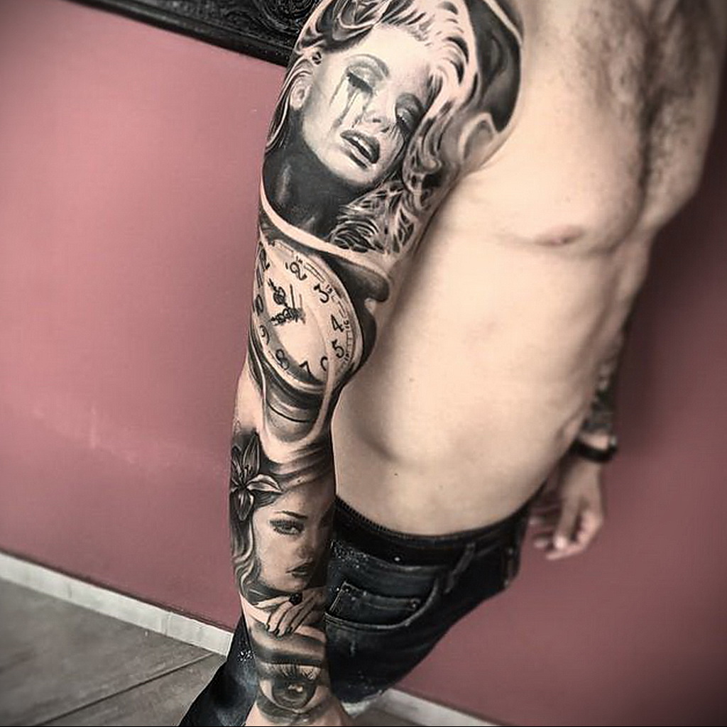 Realism style tattoo on the arm for men