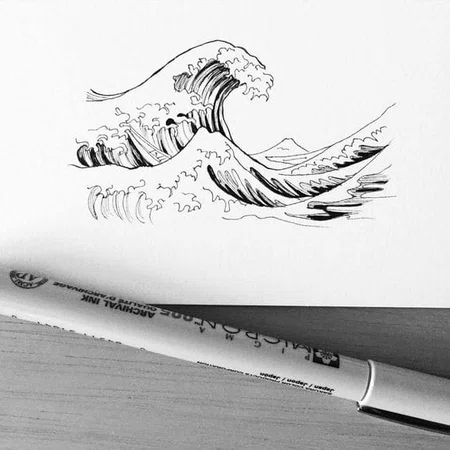 Wave tattoo sketch