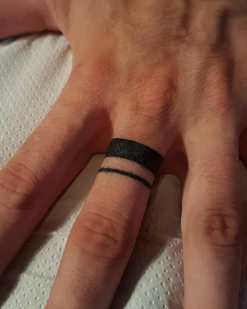 Finger ring tattoos for men