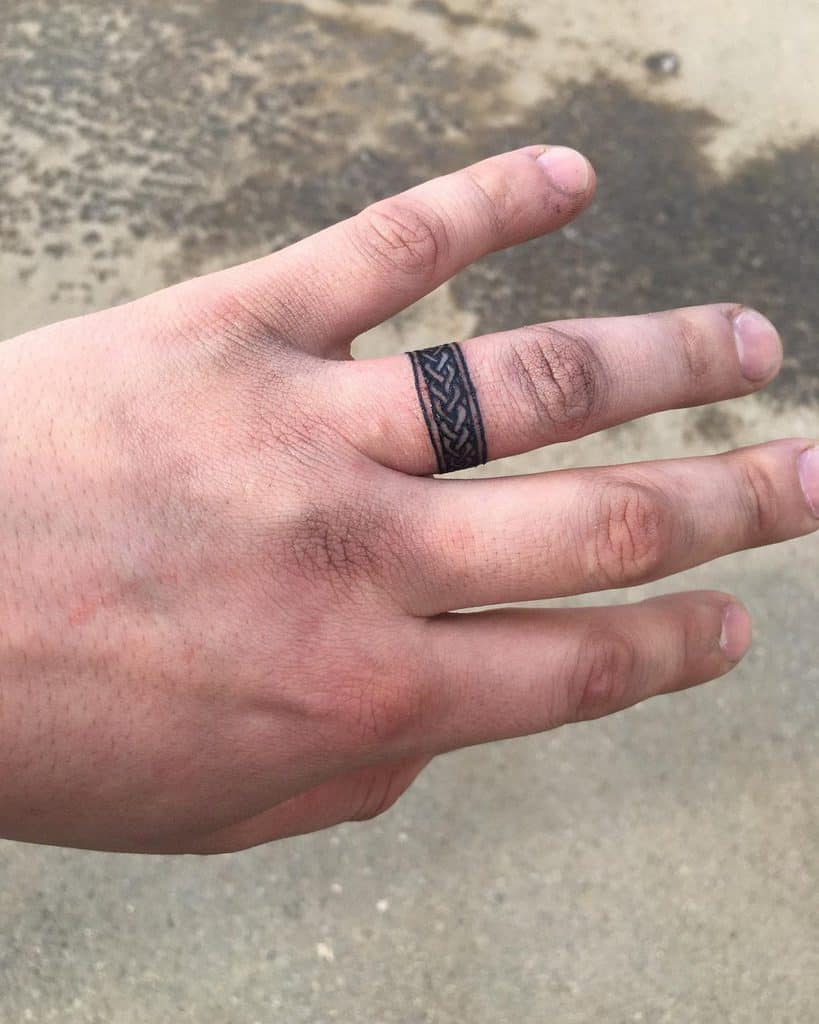 Finger ring tattoos for men