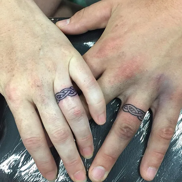 Ring tattoo on the finger for men and women