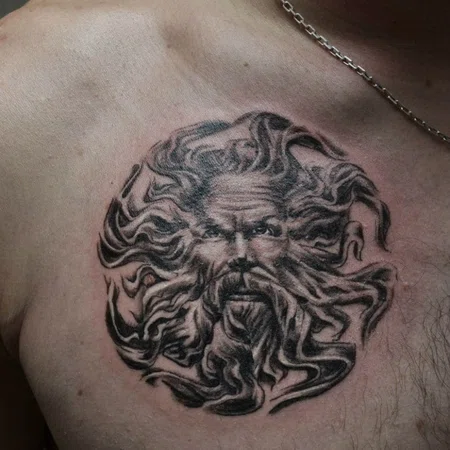  Kolovrat tattoo on chest for men