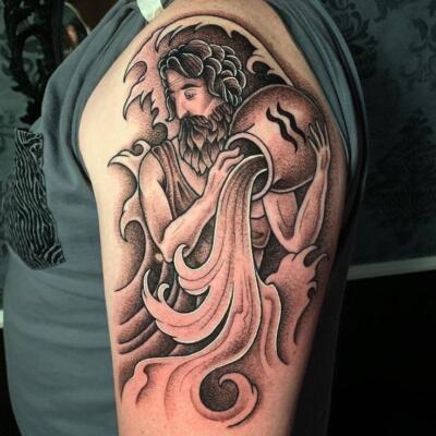 aquarius zodiac sign tattoo (1)