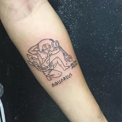 aquarius zodiac sign tattoo (5)